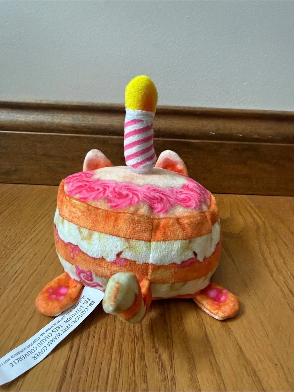 RARE Cookeez Makery Baked Party Treatz Birthday Candle Cat WORKS Plush Stuffed